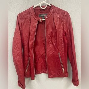 Kenneth Cole red faux leather jacket